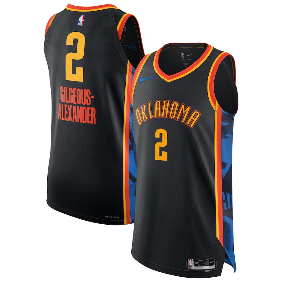 Men Oklahoma City Thunder 2 Shai Gilgeous-Alexander Nike Black City Edition 2024-25 Authentic Player NBA Jersey